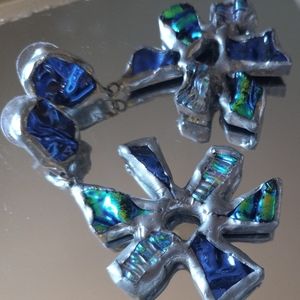 Artesian stained glass earrings UNIQUE!